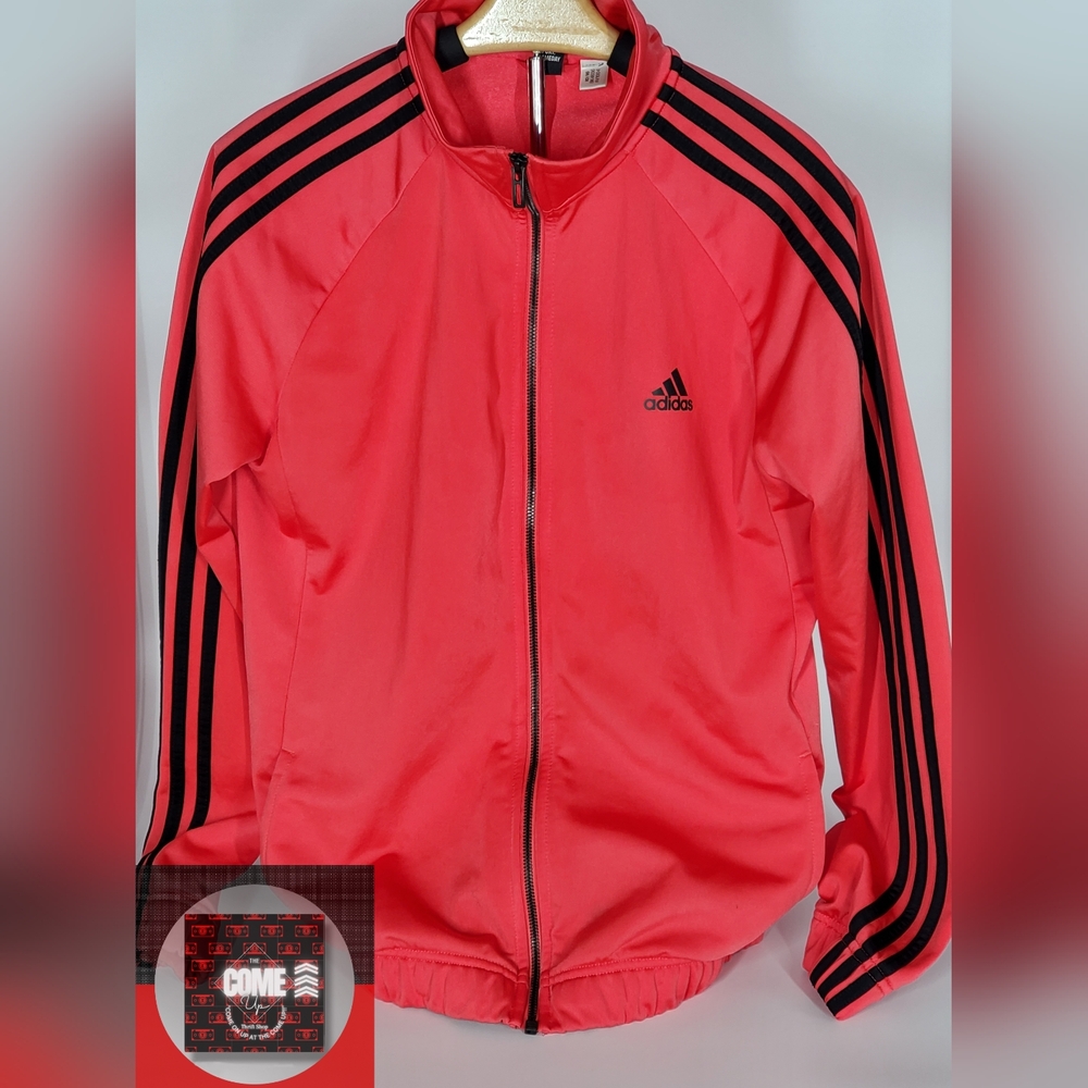 Adidas Red with Black Stripes Tricot Jacket